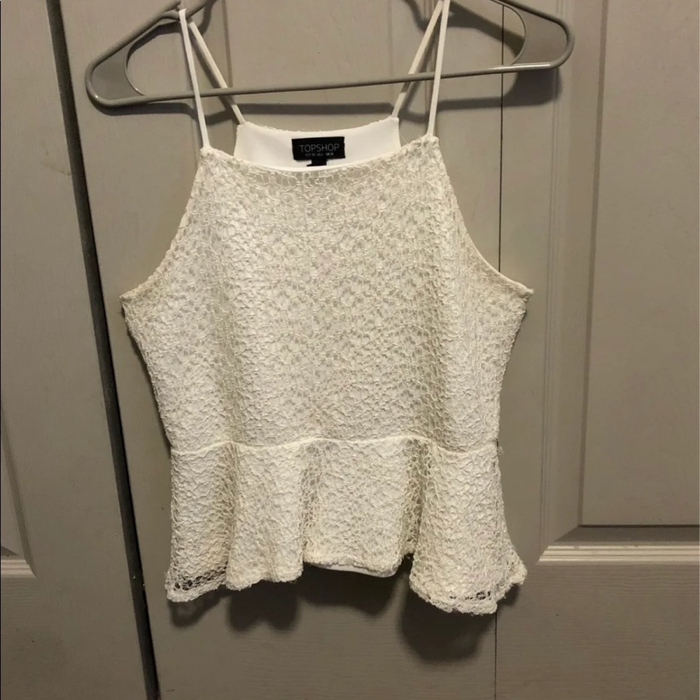 White peplum top